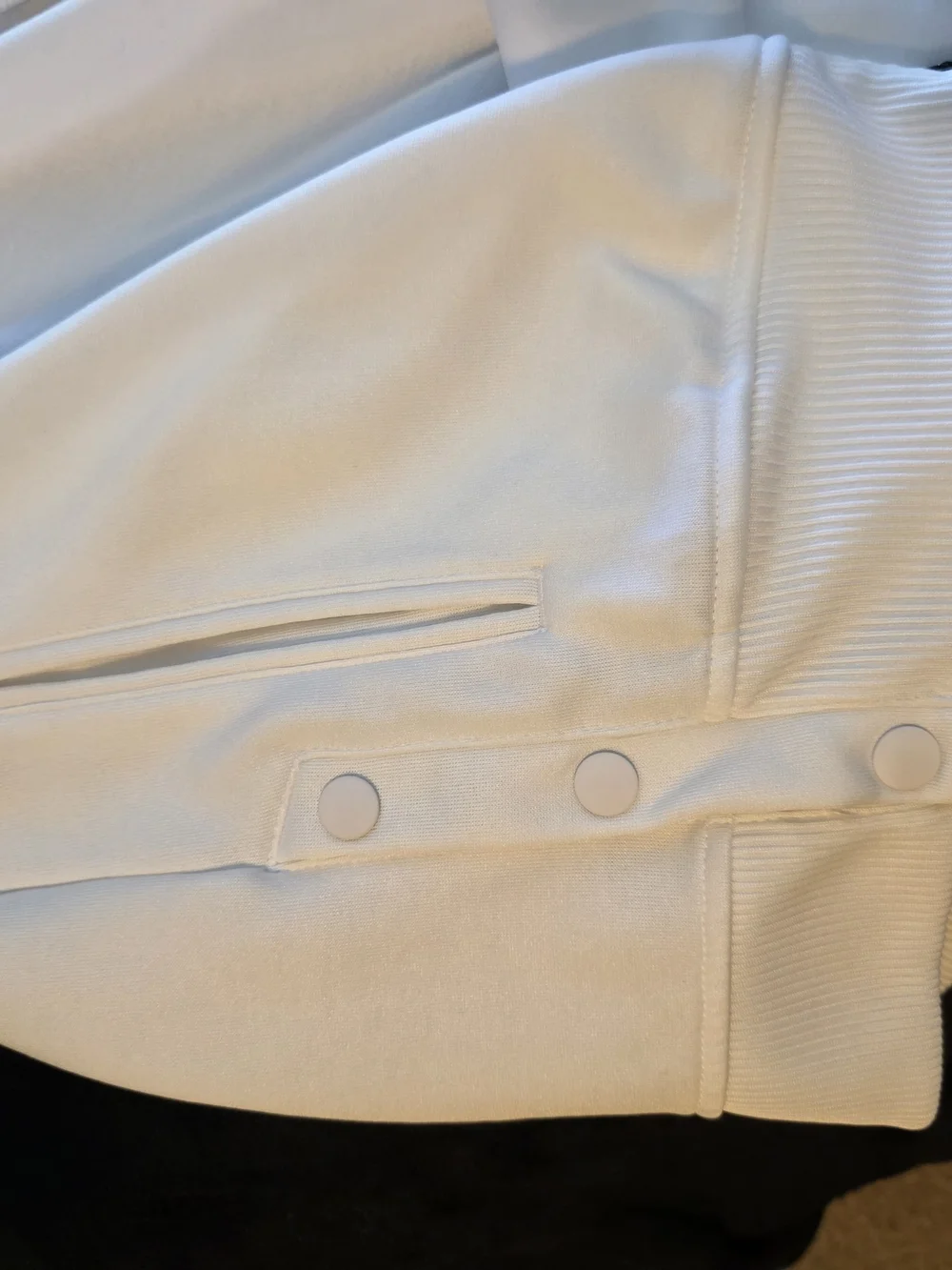 Adidas White Full Zip Track Jacket Size Small Black Stripe Athletic Jacket